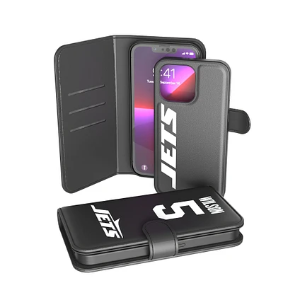 Keyscaper Garrett Wilson Black New York Jets iPhone Wallet Case