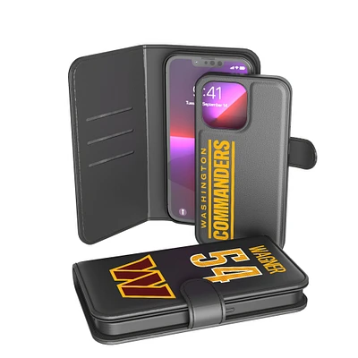 Keyscaper Bobby Wagner Black Washington Commanders iPhone Wallet Case