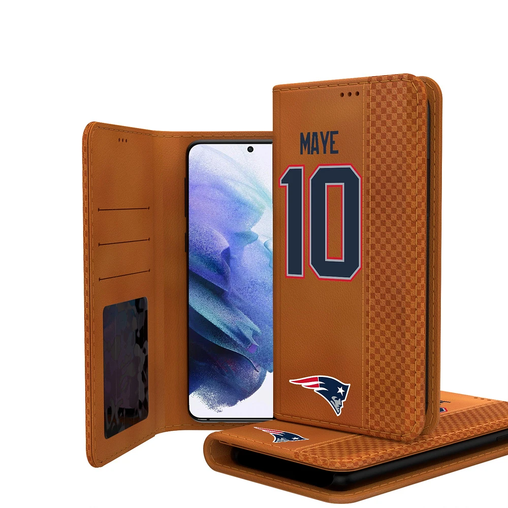 Keyscaper Drake Maye Brown New England Patriots Galaxy Folio Case