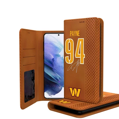 Keyscaper Daron Payne Brown Washington Commanders Galaxy Folio Case