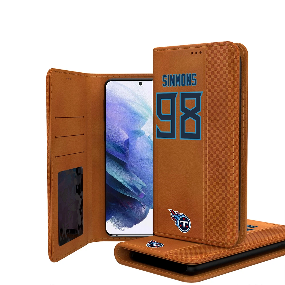 Keyscaper Jeffery Simmons Brown Tennessee Titans Galaxy Folio Case