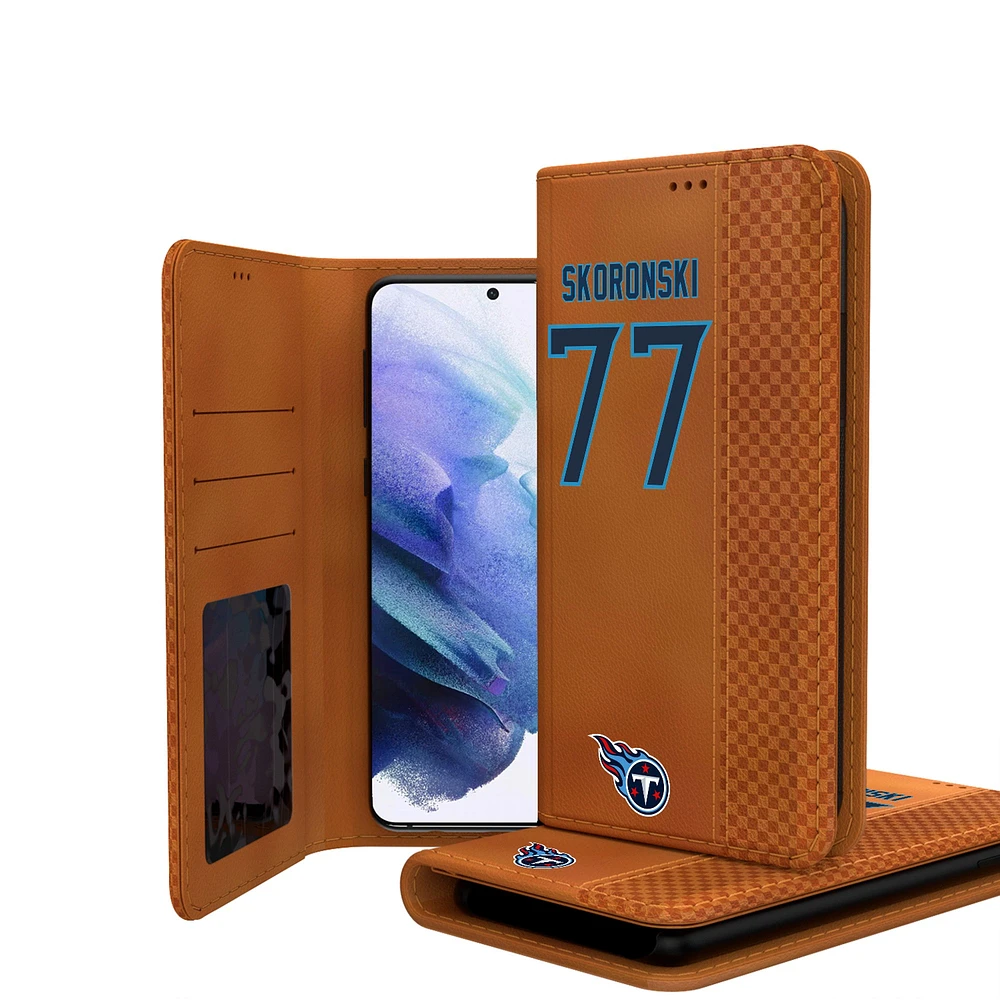 Keyscaper Peter Skoronski Brown Tennessee Titans Galaxy Folio Case