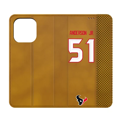 Keyscaper Will Anderson Jr. Brown Houston Texans Folio iPhone Case