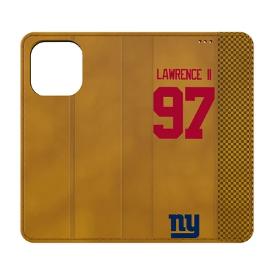 Keyscaper Dexter Lawrence II Brown New York Giants Folio iPhone Case