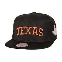 Men's Mitchell & Ness  Black Texas Longhorns Triple Play Snapback Hat