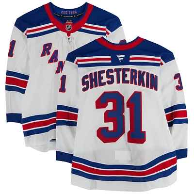 Igor Shesterkin New York Rangers Game-Used #31 White Jersey vs. Pittsburgh Penguins on October 9, 2024