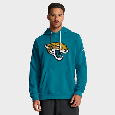 Men's Nike Teal Jacksonville Jaguars Sideline Initial Home Performance Pullover Hoodie