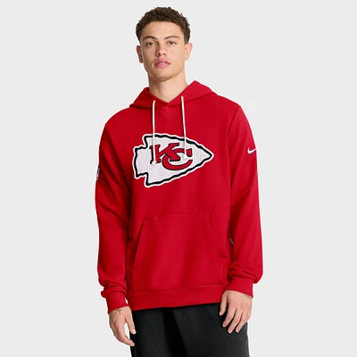 Men's Nike Kansas City Chiefs Sideline Initial Home Performance Pullover Hoodie