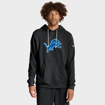 Men's Nike Black Detroit Lions Sideline Offensive Set Play Performance Pullover Hoodie