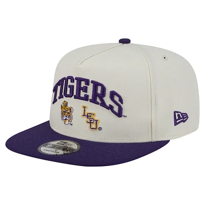 Men's New Era White LSU Tigers Collegiate 9FIFTY A-Frame Snapback Hat