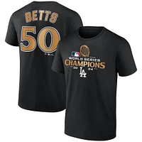 Men's Fanatics Mookie Betts Black Los Angeles Dodgers 2024 World Series Champions Name & Number T-Shirt