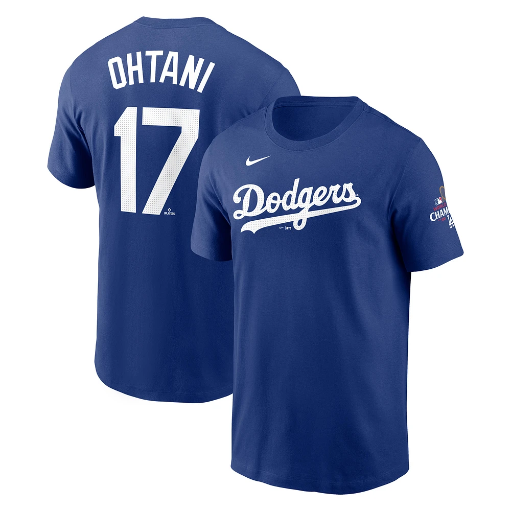 Men's Nike Shohei Ohtani Royal Los Angeles Dodgers 2024 World Series Champions Name & Number T-Shirt