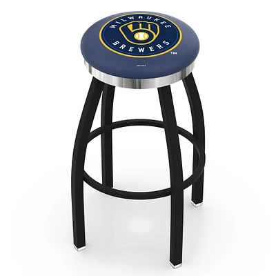 Milwaukee Brewers 25" Swivel Counter Stool with Chrome Accent