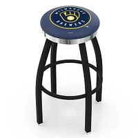 Milwaukee Brewers 25" Swivel Counter Stool with Chrome Accent