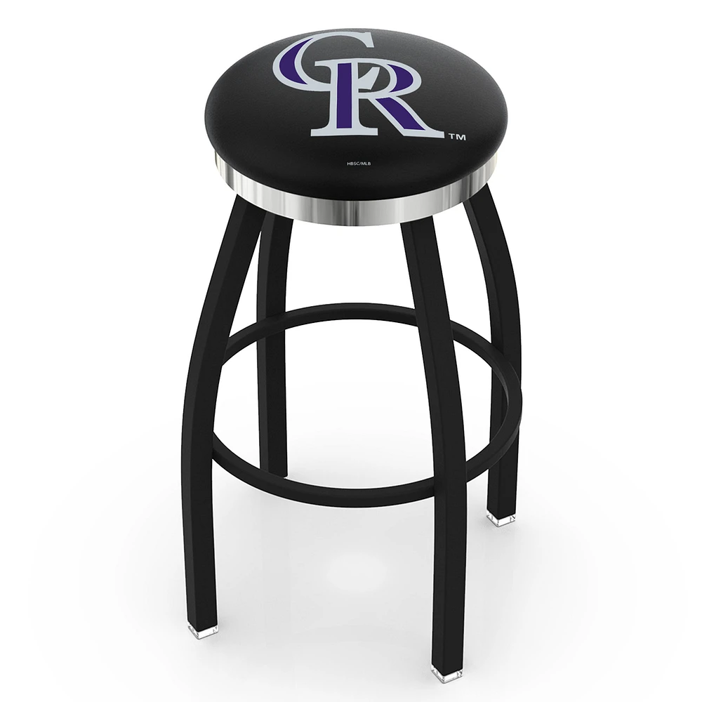 Colorado Rockies 25" Swivel Counter Stool with Chrome Accent