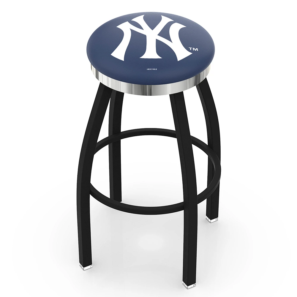 New York Yankees 36" Swivel Counter Stool with Chrome Accent
