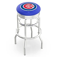 Chicago Cubs 30" Double Ring Chrome Swivel Counter Stool