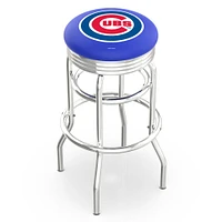 Chicago Cubs 30" Double Ring Chrome Swivel Counter Stool