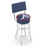 Atlanta Braves 30" Double Ring Chrome Swivel Counter Stool