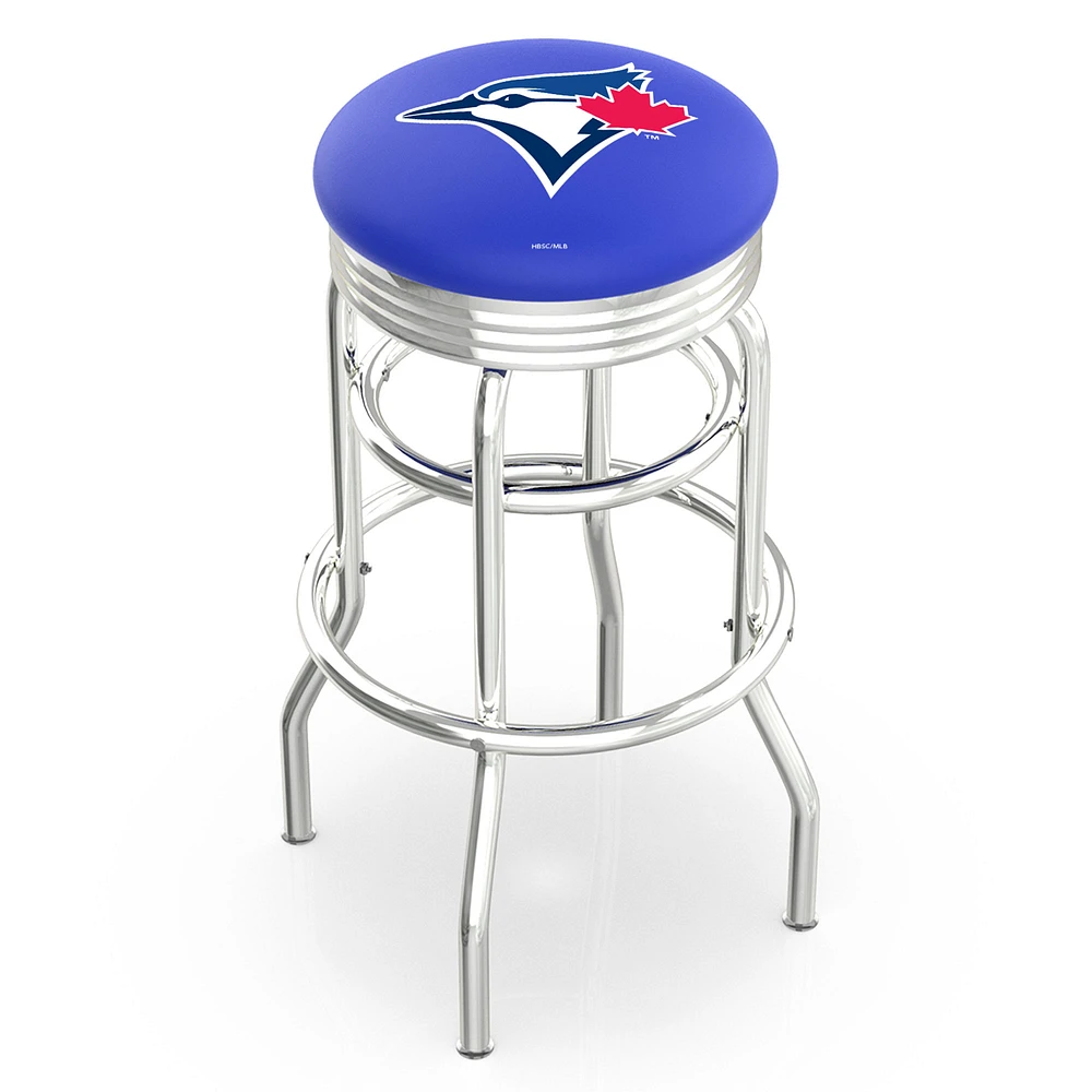 Toronto Blue Jays 30" Double Ring Chrome Swivel Counter Stool