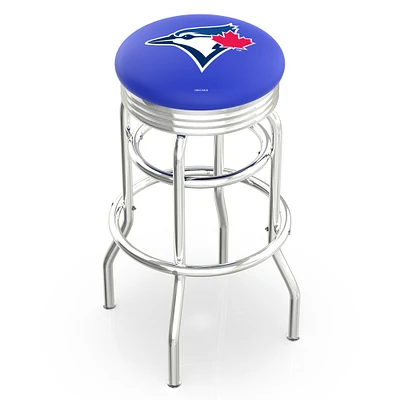 Toronto Blue Jays 30" Double Ring Chrome Swivel Counter Stool