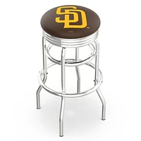 San Diego Padres 30" Double Ring Chrome Swivel Counter Stool