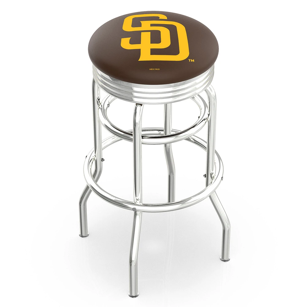 San Diego Padres 30" Double Ring Chrome Swivel Counter Stool