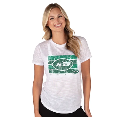 Women's Concepts Sport White New York Jets Infuse Lightweight Slub Knit Top