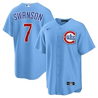Men's Nike Dansby Swanson Light Blue Chicago Cubs 2nd Alternate Replica Player Jersey