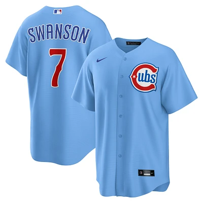 Men's Nike Dansby Swanson Light Blue Chicago Cubs 2nd Alternate Replica Player Jersey