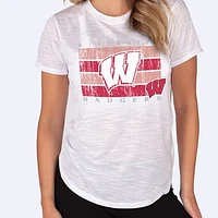 Women's Concepts Sport  White Wisconsin Badgers Infuse Lightweight Slub Knit Top