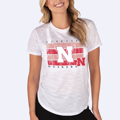 Women's Concepts Sport  White Nebraska Huskers Infuse Lightweight Slub Knit Top