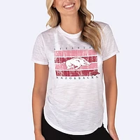Women's Concepts Sport  White Arkansas Razorbacks Infuse Lightweight Slub Knit Top