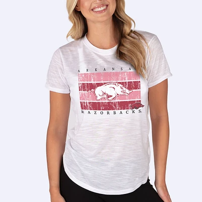 Women's Concepts Sport  White Arkansas Razorbacks Infuse Lightweight Slub Knit Top