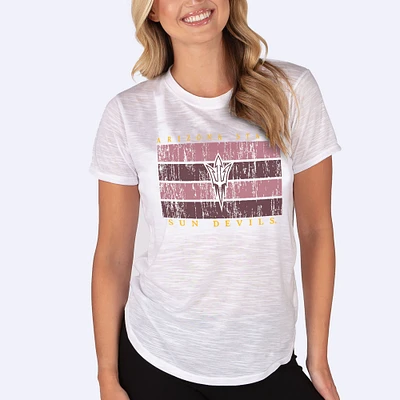 Women's Concepts Sport  White Arizona State Sun Devils Infuse Lightweight Slub Knit Top