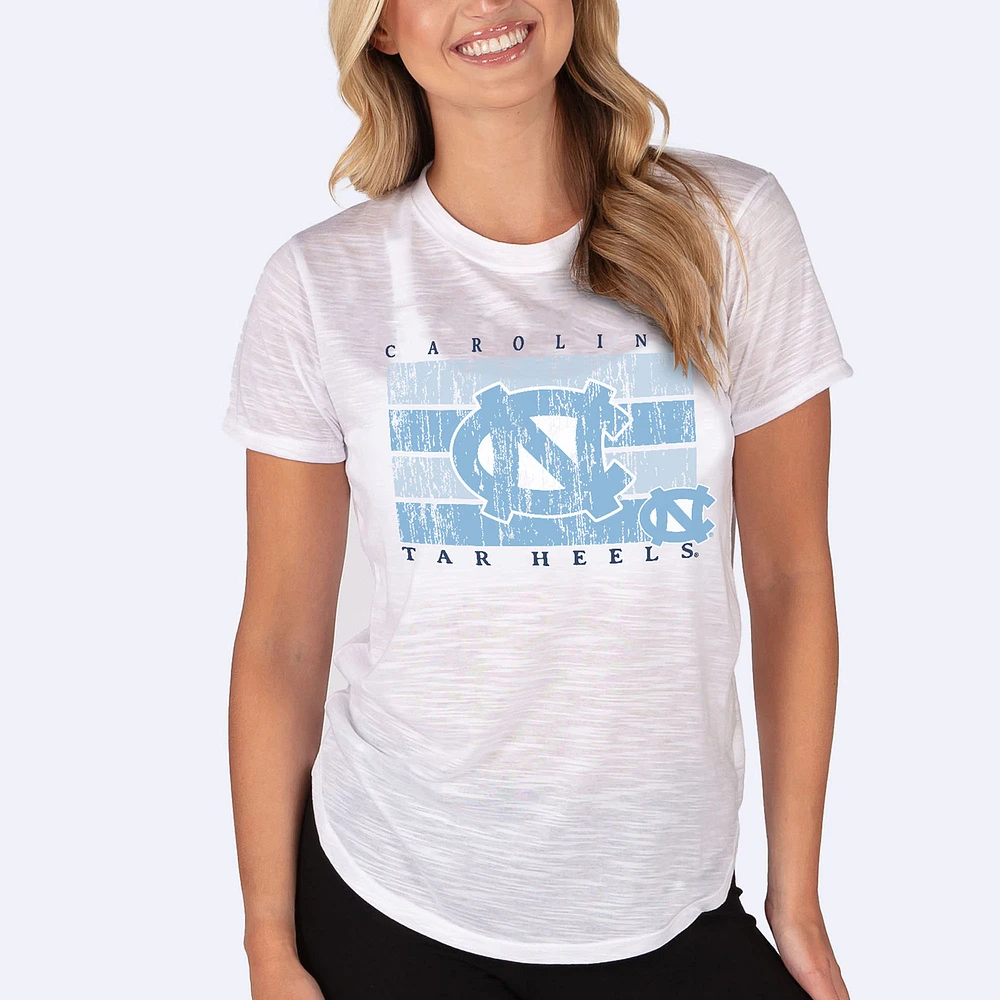 Women's Concepts Sport White North Carolina Tar Heels Infuse Lightweight Slub Knit T-Shirt