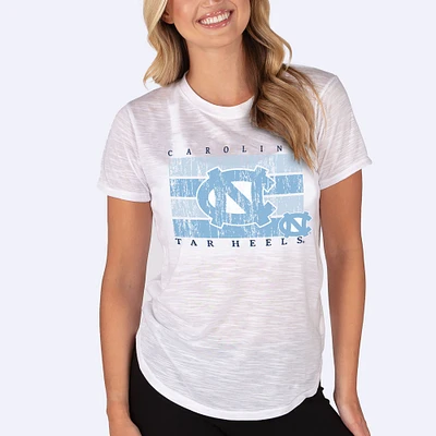 Women's Concepts Sport  White North Carolina Tar Heels Infuse Lightweight Slub Knit T-Shirt