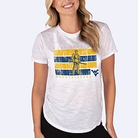 Women's Concepts Sport  White West Virginia Mountaineers Infuse Lightweight Slub Knit T-Shirt