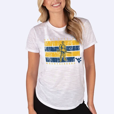 Women's Concepts Sport  White West Virginia Mountaineers Infuse Lightweight Slub Knit T-Shirt