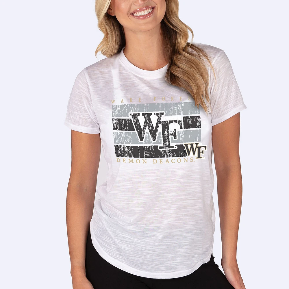 Women's Concepts Sport White Wake Forest Demon Deacons Infuse Lightweight Slub Knit T-Shirt