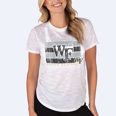 Women's Concepts Sport  White Wake Forest Demon Deacons Infuse Lightweight Slub Knit T-Shirt