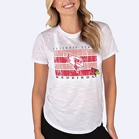 Women's Concepts Sport  White Illinois State Redbirds Infuse Lightweight Slub Knit T-Shirt