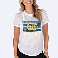 Women's Concepts Sport  White Cal Bears Infuse Lightweight Slub Knit T-Shirt