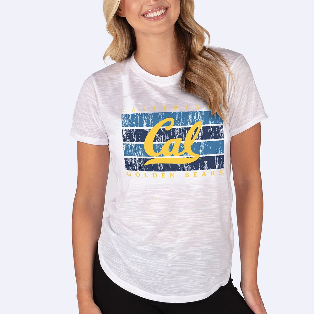 Women's Concepts Sport White Cal Bears Infuse Lightweight Slub Knit T-Shirt