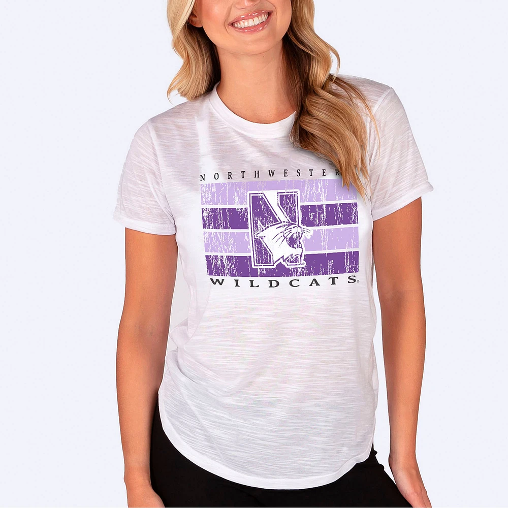 Women's Concepts Sport  White Northwestern Wildcats Infuse Lightweight Slub Knit T-Shirt
