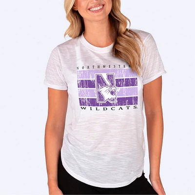 Women's Concepts Sport  White Northwestern Wildcats Infuse Lightweight Slub Knit T-Shirt