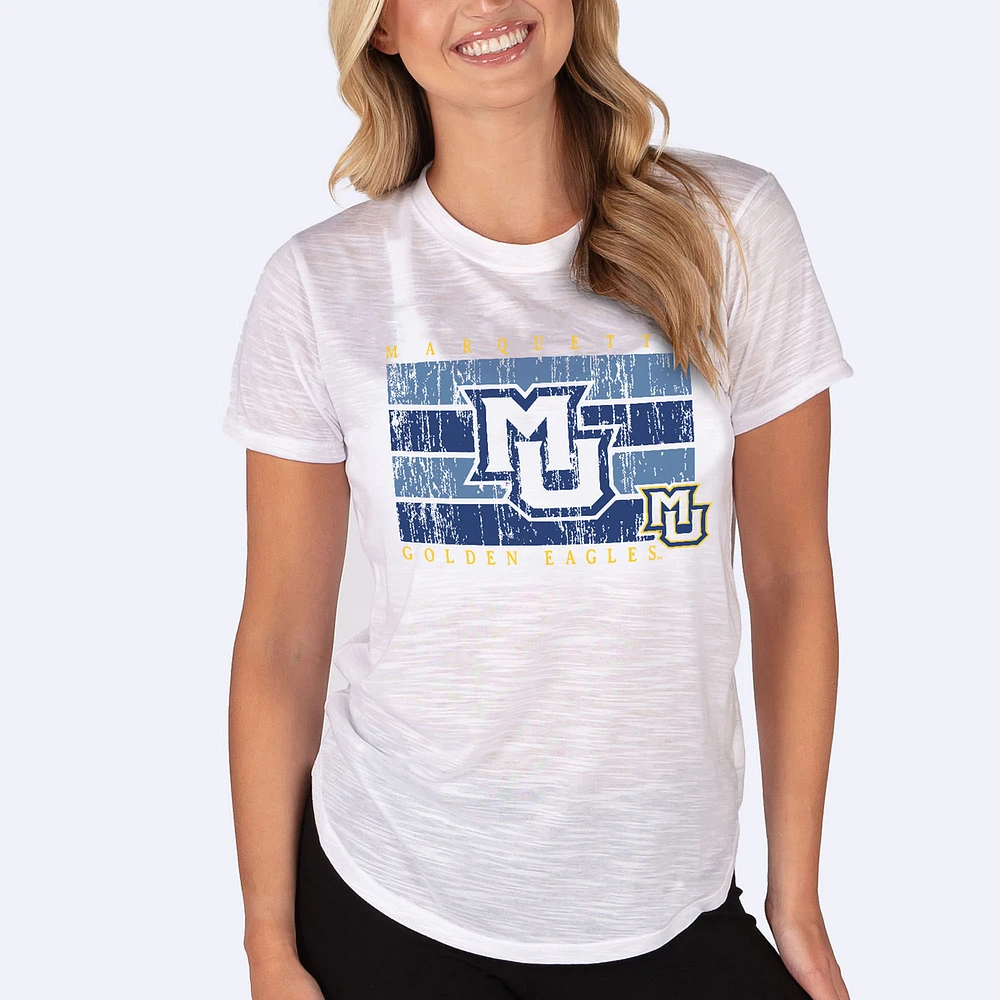 Women's Concepts Sport White Marquette Golden Eagles Infuse Lightweight Slub Knit Top
