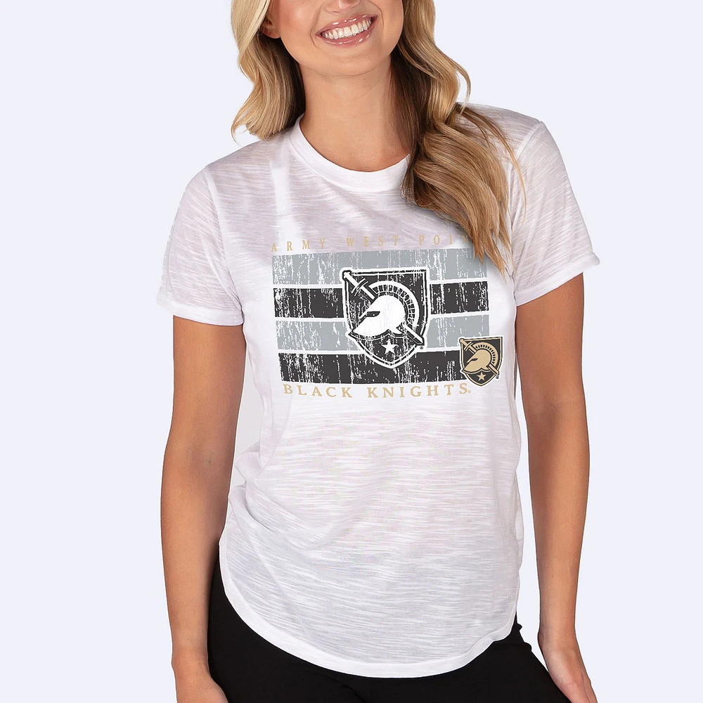Women's Concepts Sport White Army Black Knights Infuse Lightweight Slub Knit Top