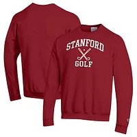 Men's Champion  Cardinal Stanford Powerblend Crewneck Sweatshirt