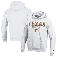 Men's Champion  White Texas Longhorns Stacked Golf Powerblend Pullover Hoodie